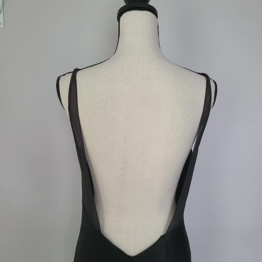 Vintage 90’s 100% Silk Slip Dress Backless Silk Dress Cowl Holiday Dress Prom - Picture 11 of 13